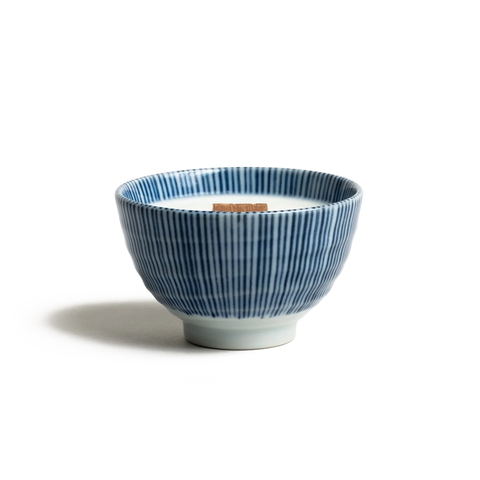 Small Indigo Stripe Candle